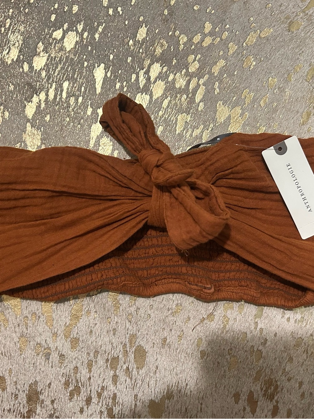 Anthropologie Terracotta Knot Bandeau Top